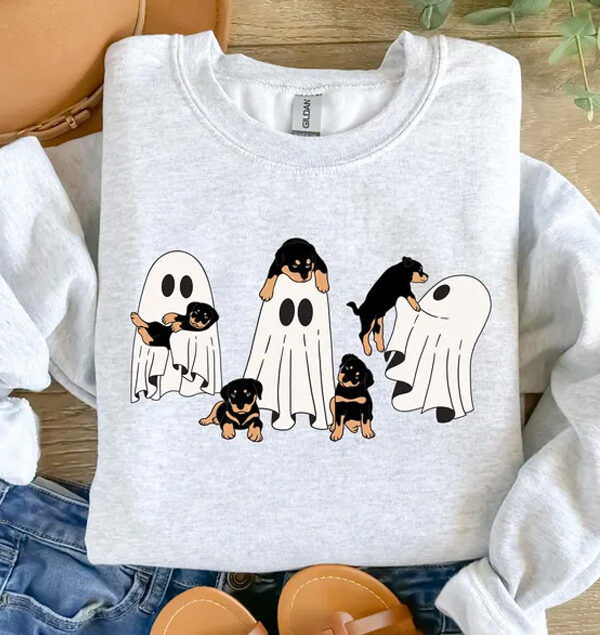 Ghost Dog Sweatshirt, Ghost Dog Halloween Crewneck, Dog Lover Sweatshirt
