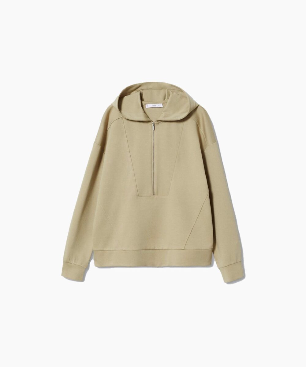 Zipper high collar sweater